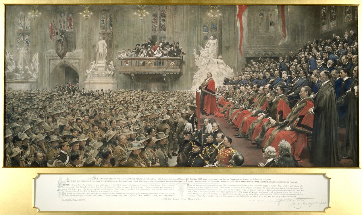 Los Voluntarios Imperiales de la Ciudad en Guildhall, Londres de John Henry Frederick Bacon