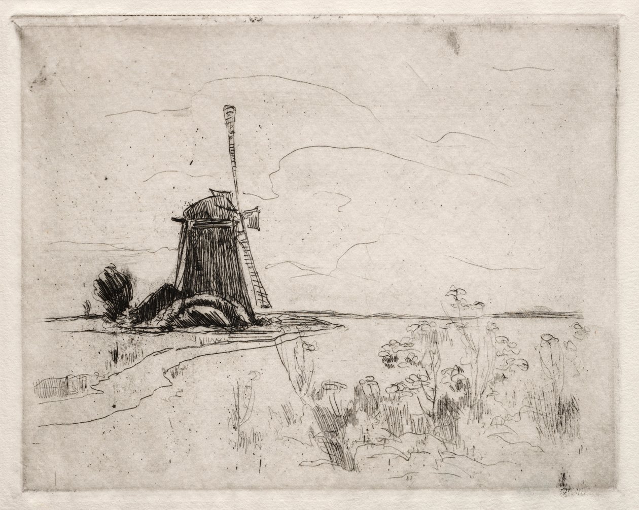 Molino y Malezas, Holanda de John Henry Twachtman