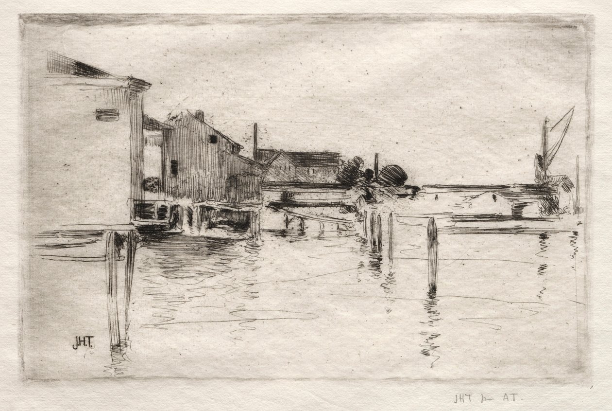 El muelle, Bridgeport, Connecticut de John Henry Twachtman