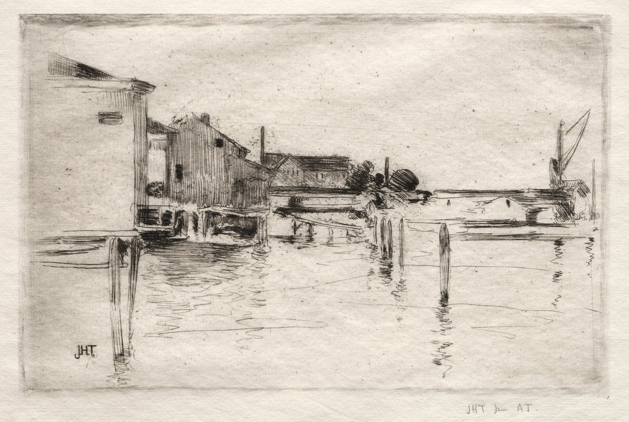 El Muelle, Bridgeport, Connecticut de John Henry Twachtman