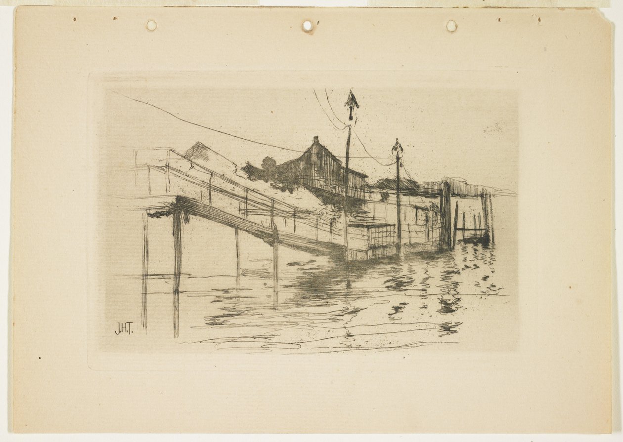 La vieja casa de peaje en Bridgeport (Placa pequeña), 1888-1889 de John Henry Twachtman