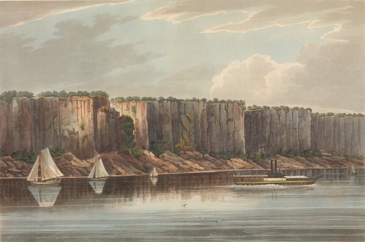 Los Palisades No. 19 de La Cartera del Río Hudson, 1823-24 de John Hill