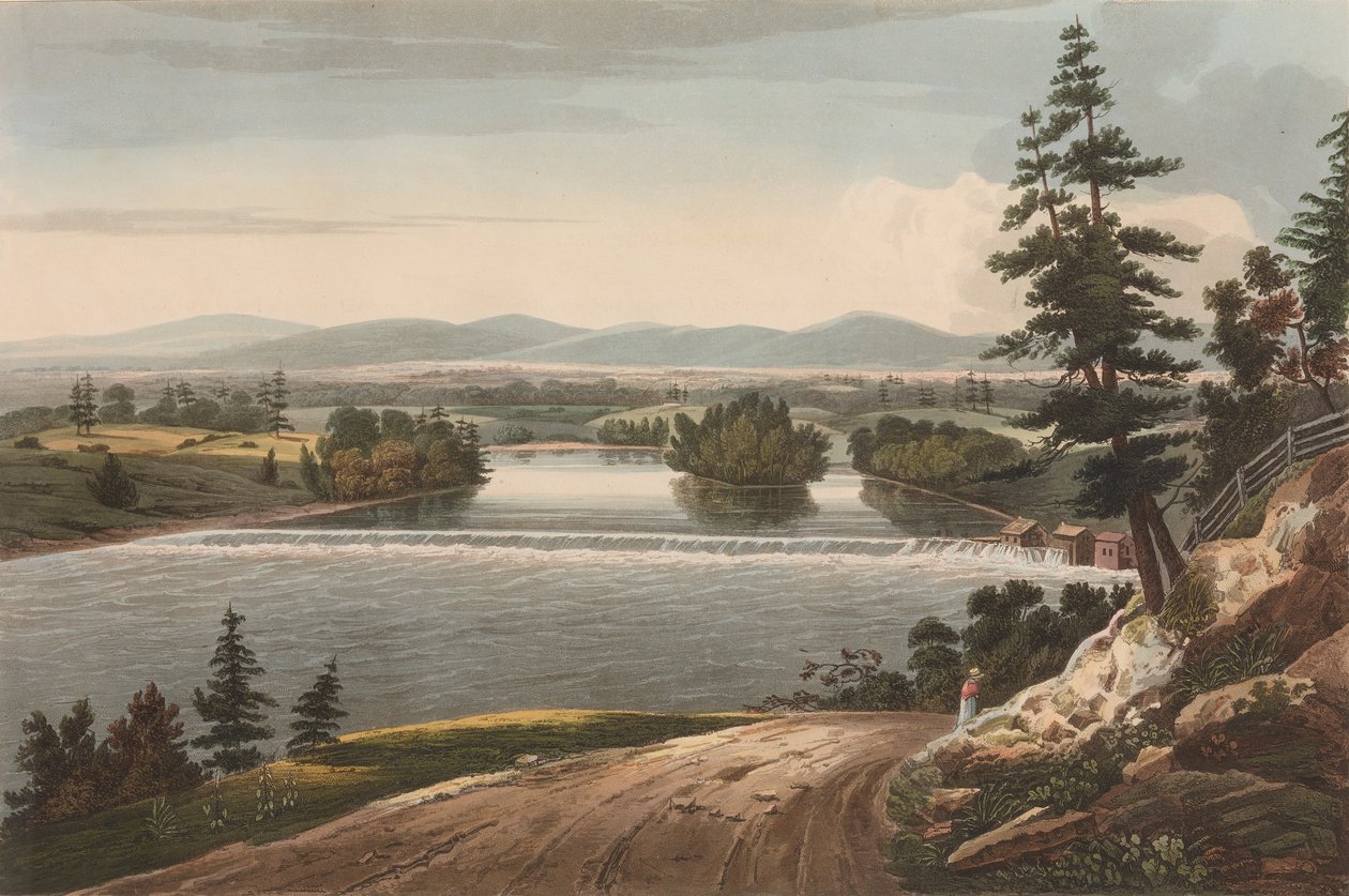 Vista cerca de Sandy Hill No. 7 del Portafolio del Río Hudson, 1822-23 de John Hill