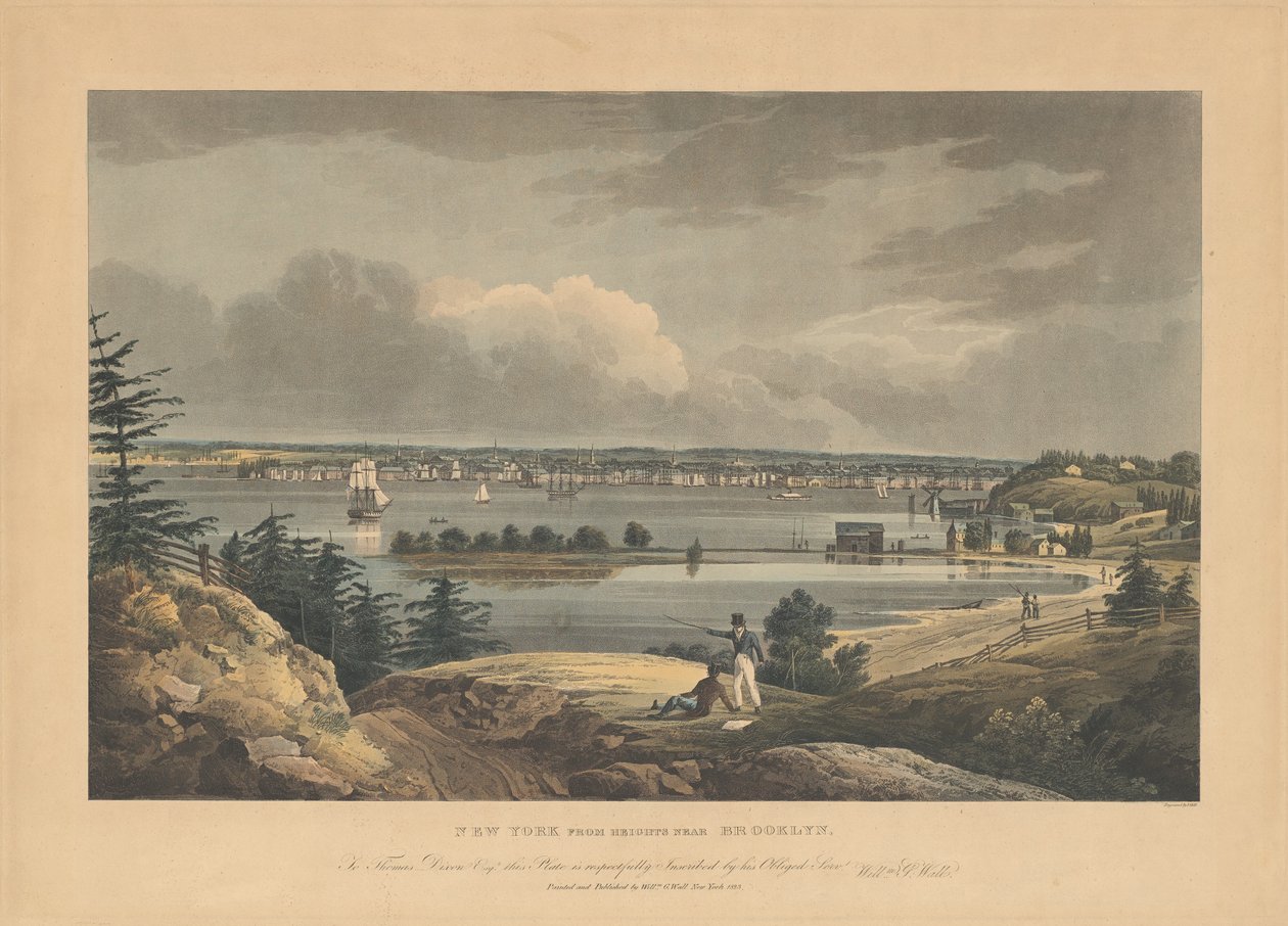Nueva York desde las alturas cerca de Brooklyn de John Hill, after William Guy Wall