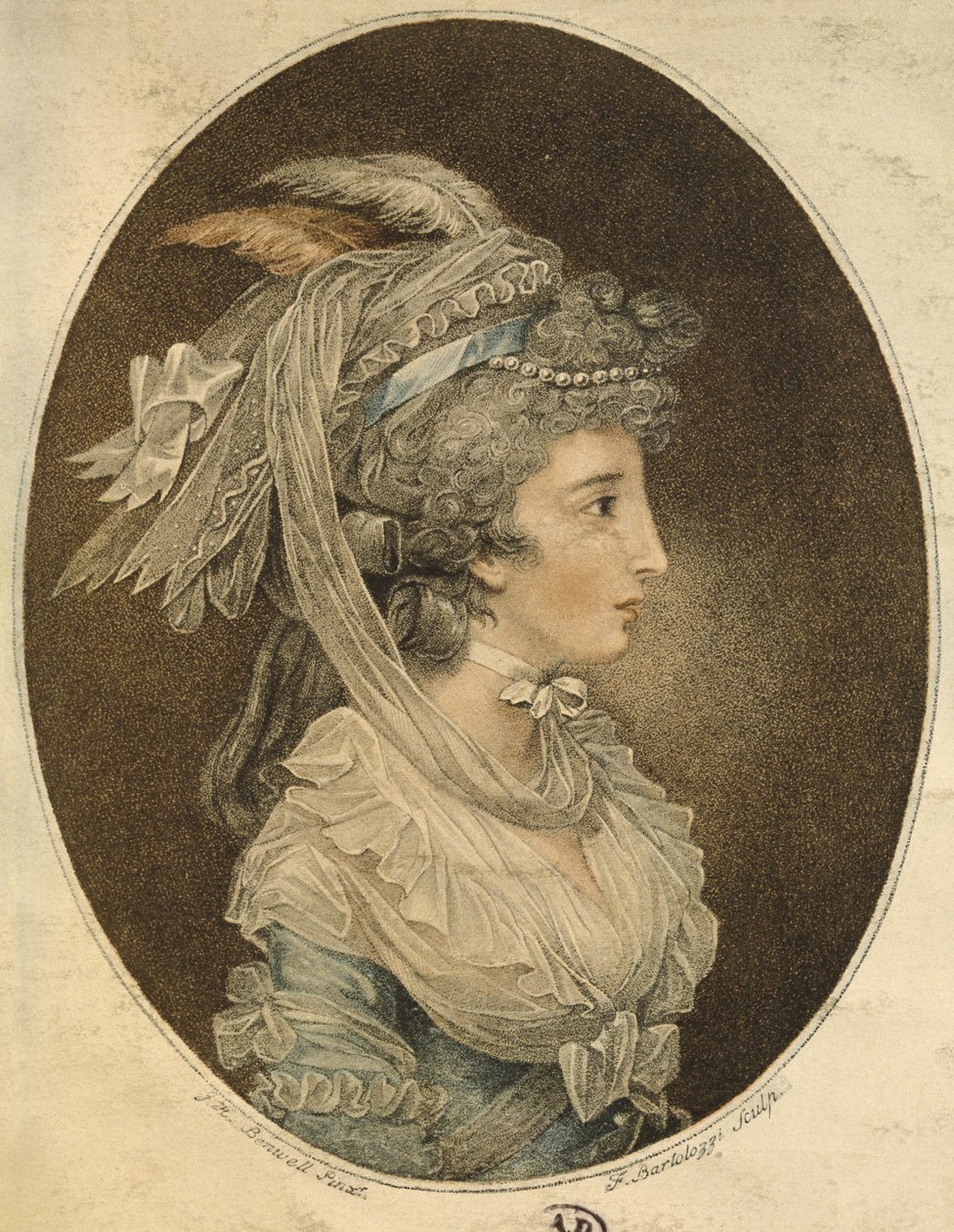 Peinado inglés, grabado por Francesco Bartolozzi (1727-1815) de John Hodges Benwell
