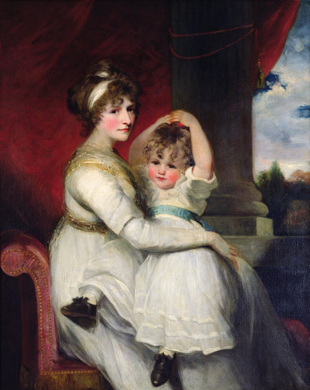 Georgina, Condesa de Bathurst y su hijo de John Hoppner