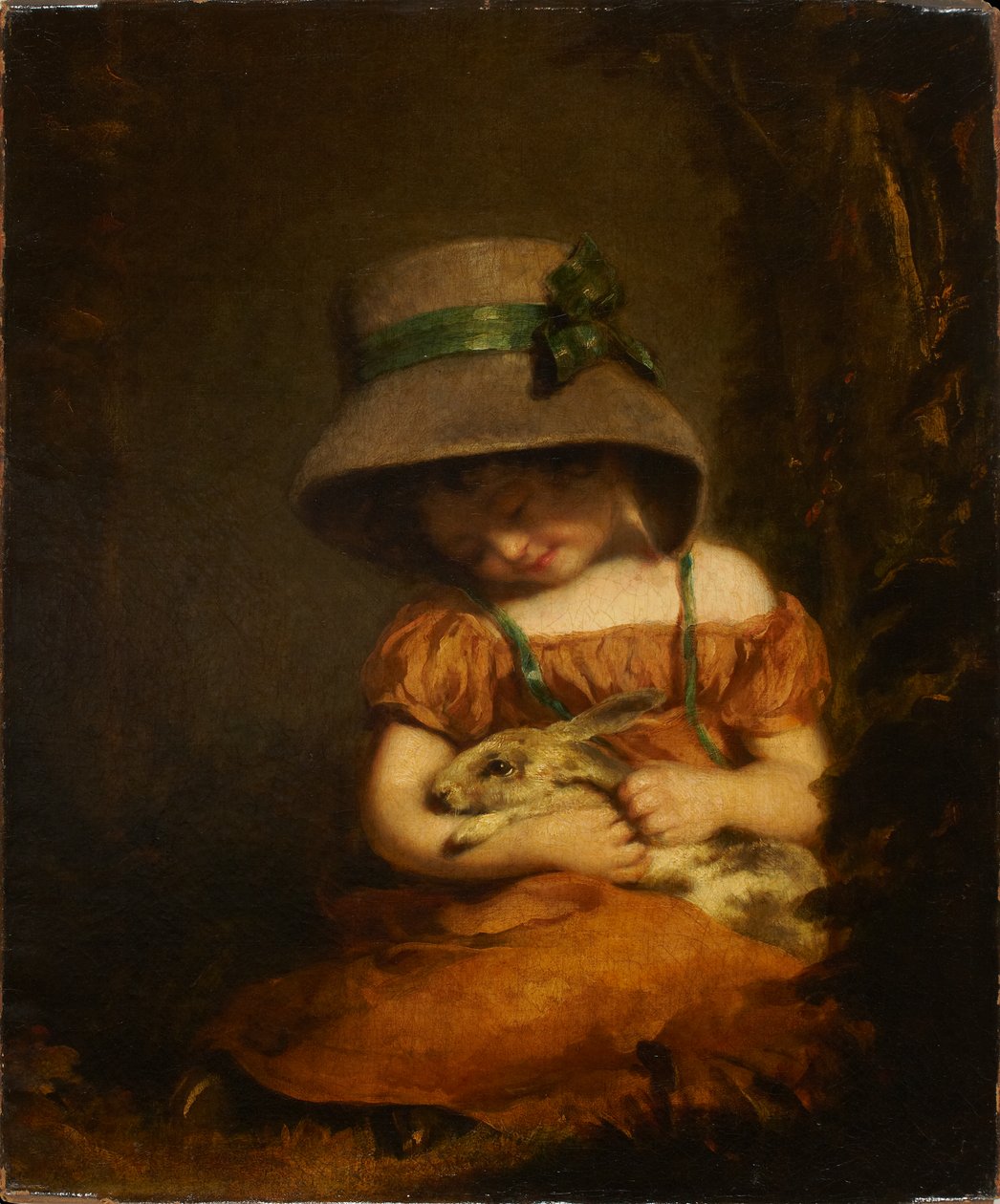 Niña con un conejo de John Hoppner