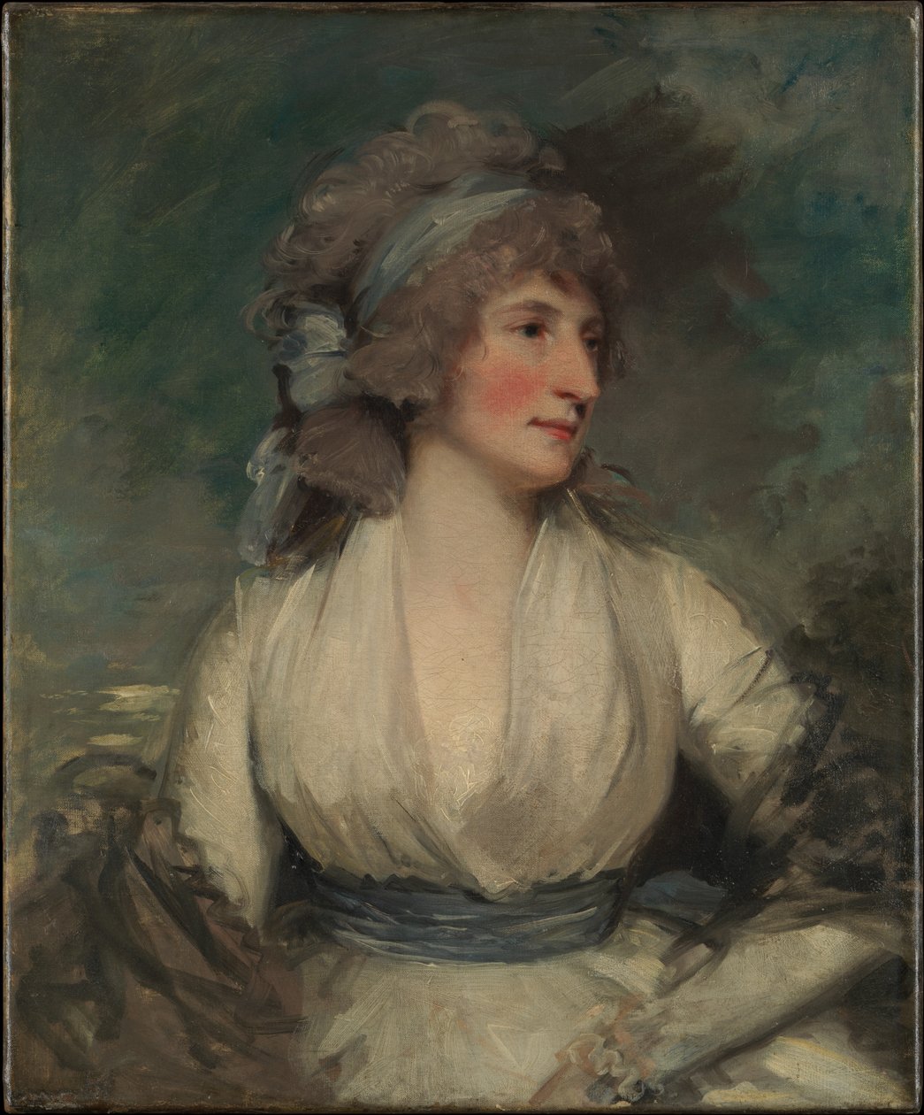 Retrato de una mujer; (reverso, ahora cubierto por lienzo de reentelado) Estudio de la cabeza de un niño de John Hoppner