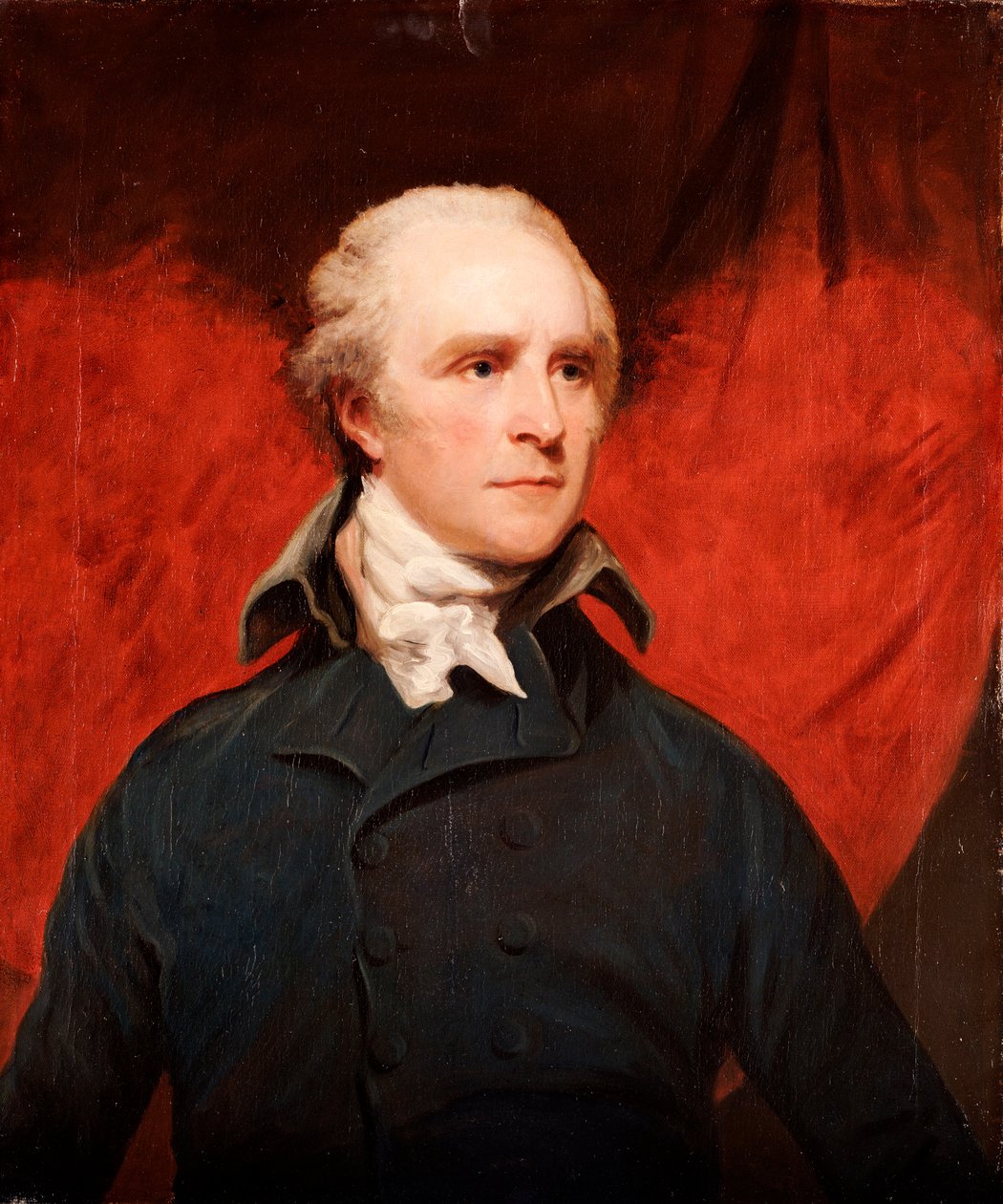 Retrato del Rt. Hon. Thomas Grenville, M.P., medio cuerpo, con abrigo gris y corbata blanca de John Hoppner