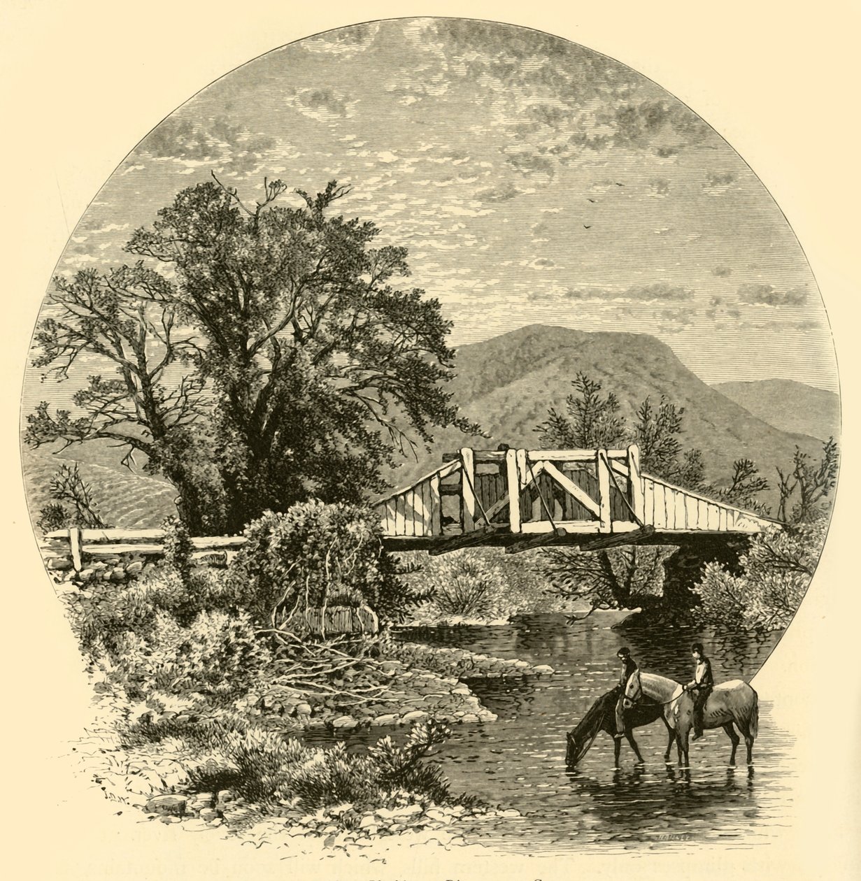 Puente viejo, río Blackberry, cerca de Canaan, 1874 de John J. Harley