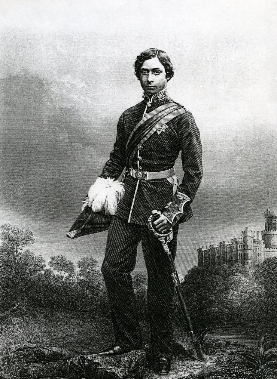Alberto Eduardo, Príncipe de Gales, grabado por D.J. Pound a partir de una fotografía, de 