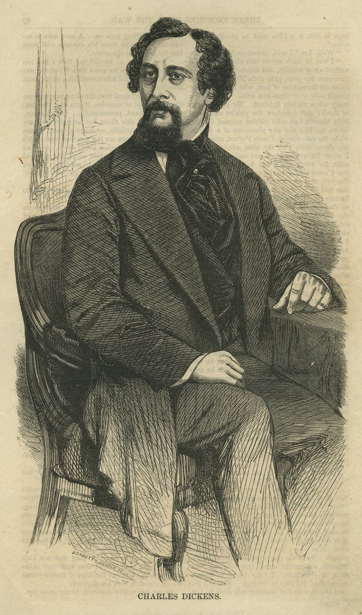 Charles Dickens, grabado por Bobbett-Hooper, de Harper