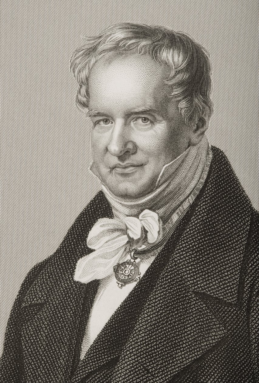 Friedrich Heinrich Alexander Humboldt (1769-1859), Barón von Humboldt, grabado por D.J. Pound de una fotografía, del libro The Drawing-Room of Eminent Personages, Volumen 2, publicado en Londres, 1860 de John Jabez Edwin Paisley Mayall