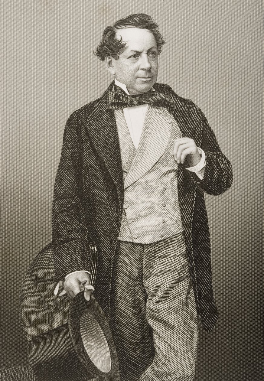 John Baldwin Buckstone (1802-79) grabado por D.J. Pound a partir de una fotografía, de 