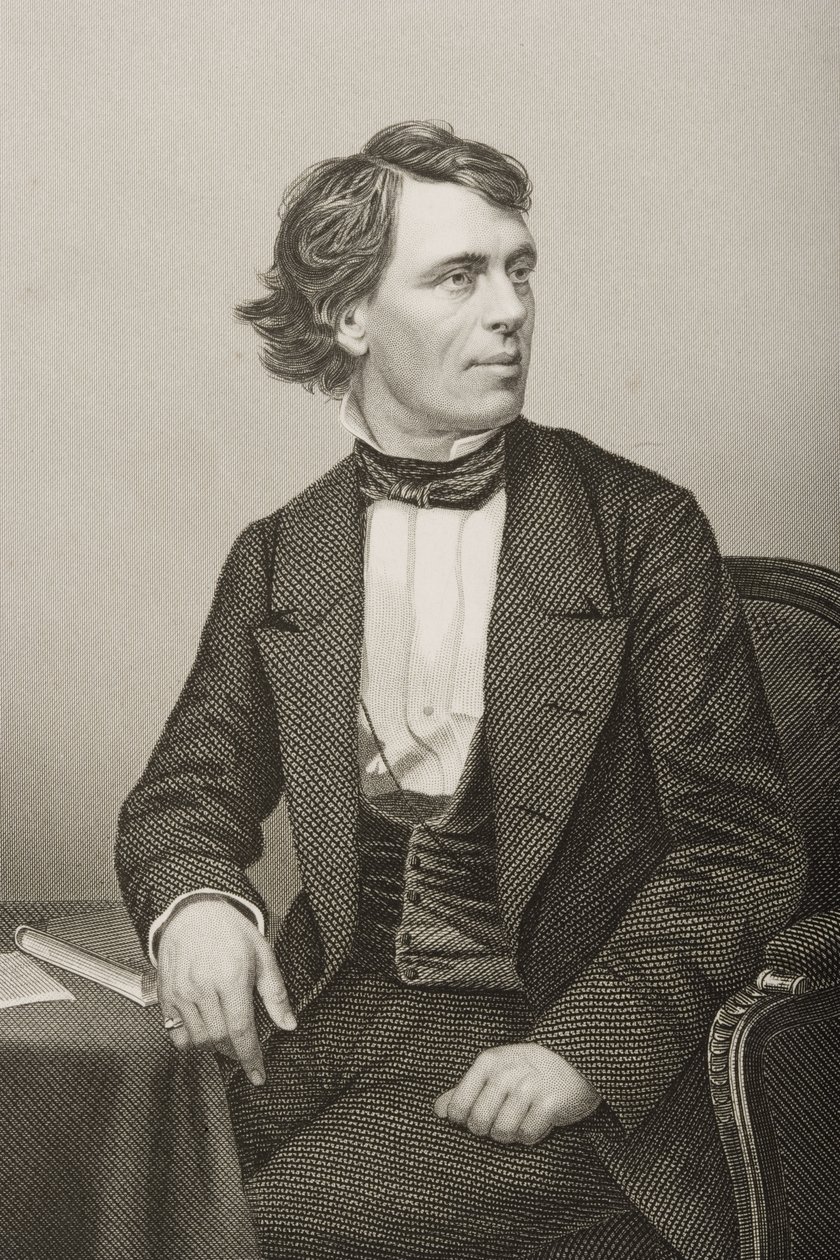 John Bartholomew Gough (1817-86) grabado por D.J. Pound a partir de una fotografía, de 