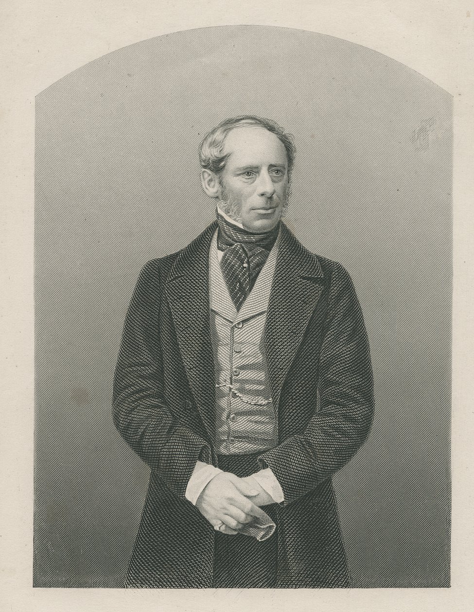 Sir John Somerset Pakington grabado por D.J. Pound de una fotografía, de 