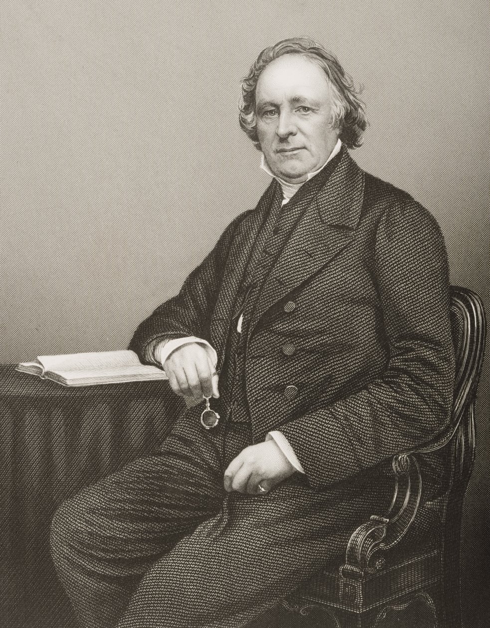 Thomas Binney (1798-1874) grabado por D.J. Pound de una fotografía, de 