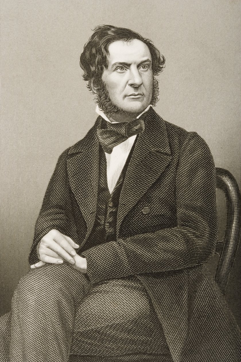 William Ewart Gladstone (1809-98) grabado por D.J. Pound de una fotografía, de 