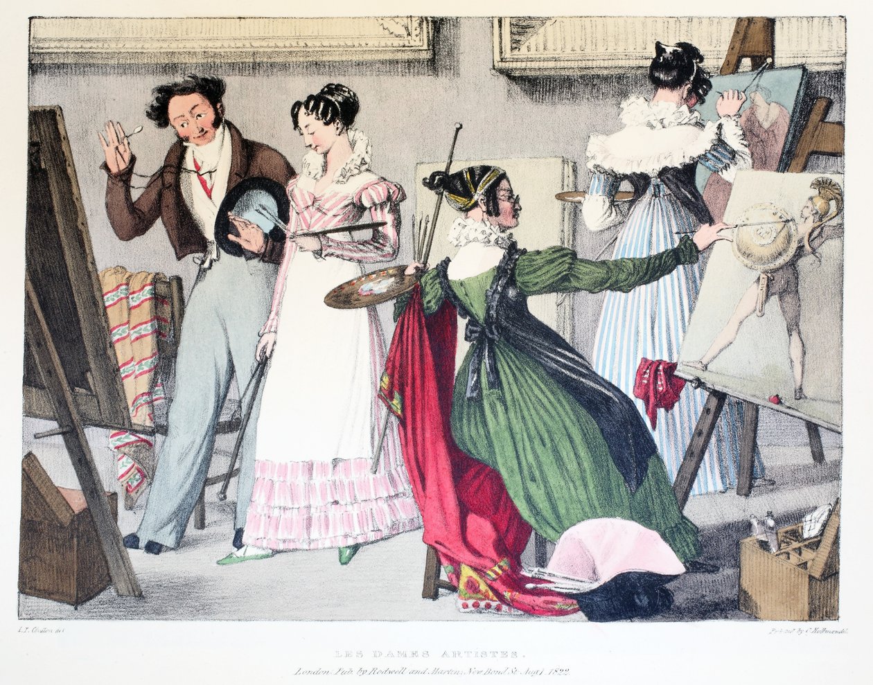 Les Dames Artistes, publicado por Rodwell y Martin, 1820 de John James Chalon