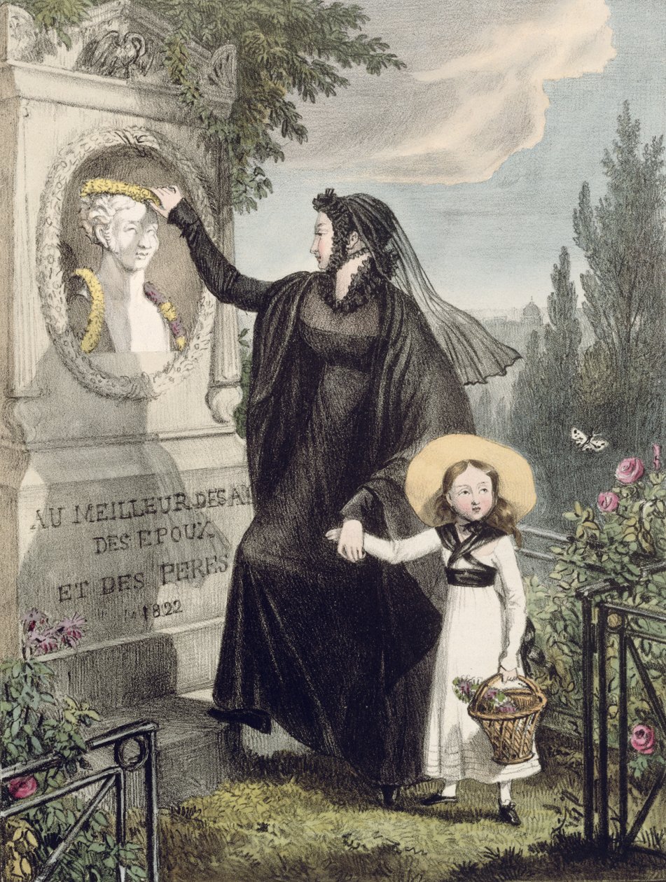 El cementerio de Père Lachaise, impreso por Charles Joseph Hullmandel, pub. 1822 de John James Chalon