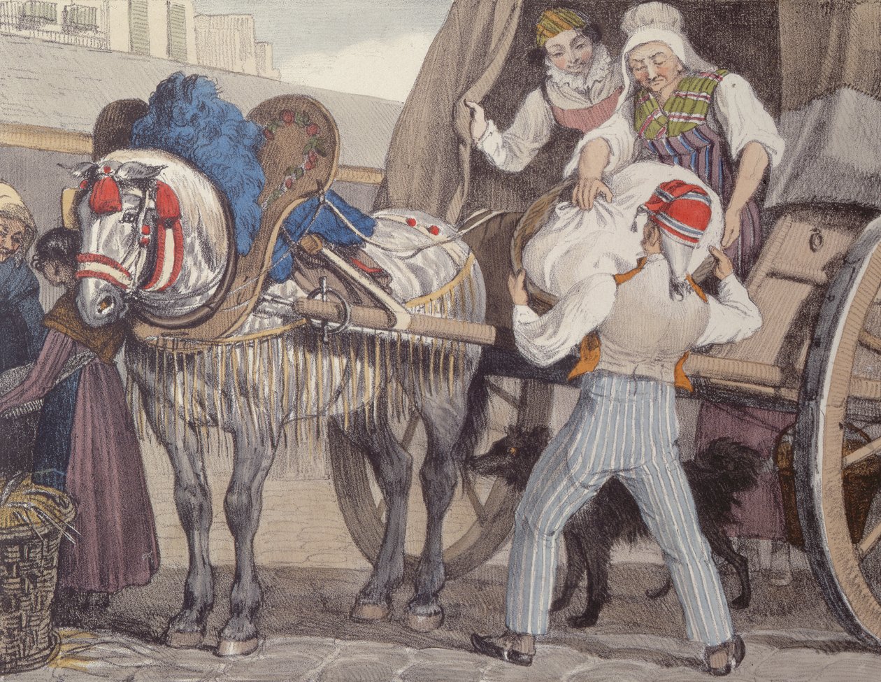 El carro de la lavandería, 1822 de John James Chalon