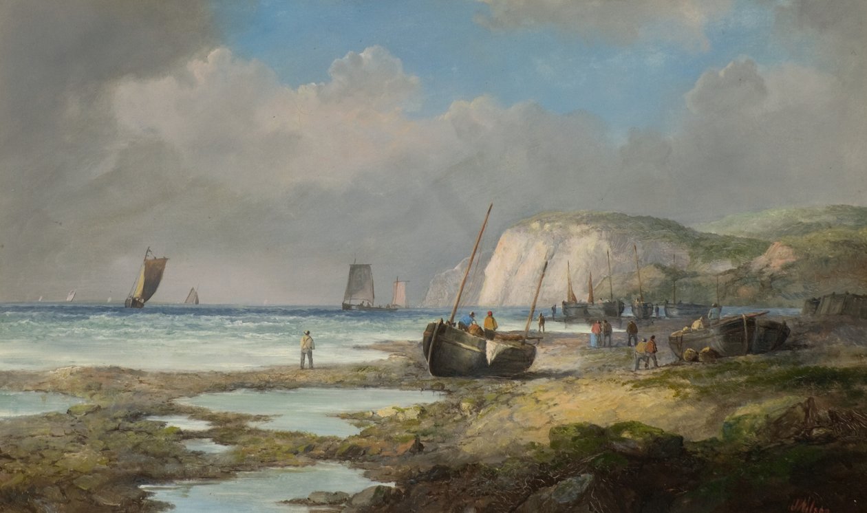 Marina con barcos de pesca de John James Wilson