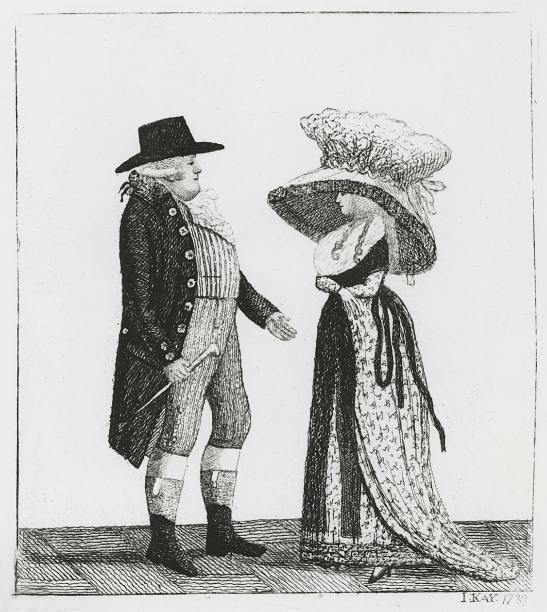 El Capitán Dalrymple y Penélope Macdonald, 1787 de John Kay