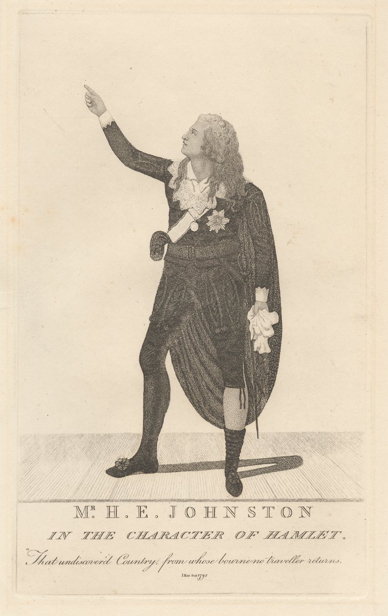 El Sr. H. E. Johnston en el personaje de Hamlet de John Kay