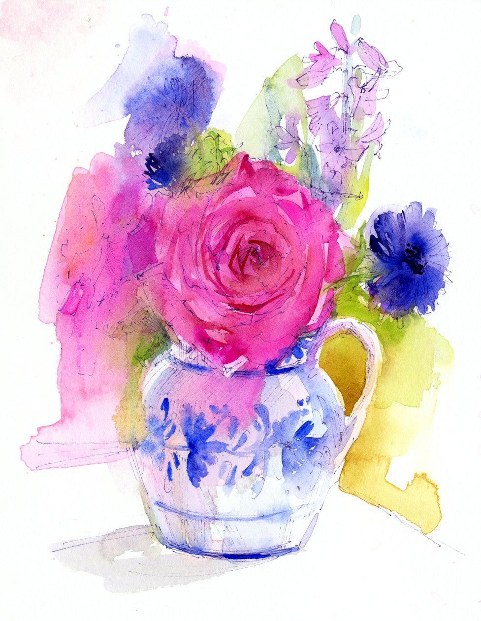 Rosa y Aciano en Jarra de John Keeling
