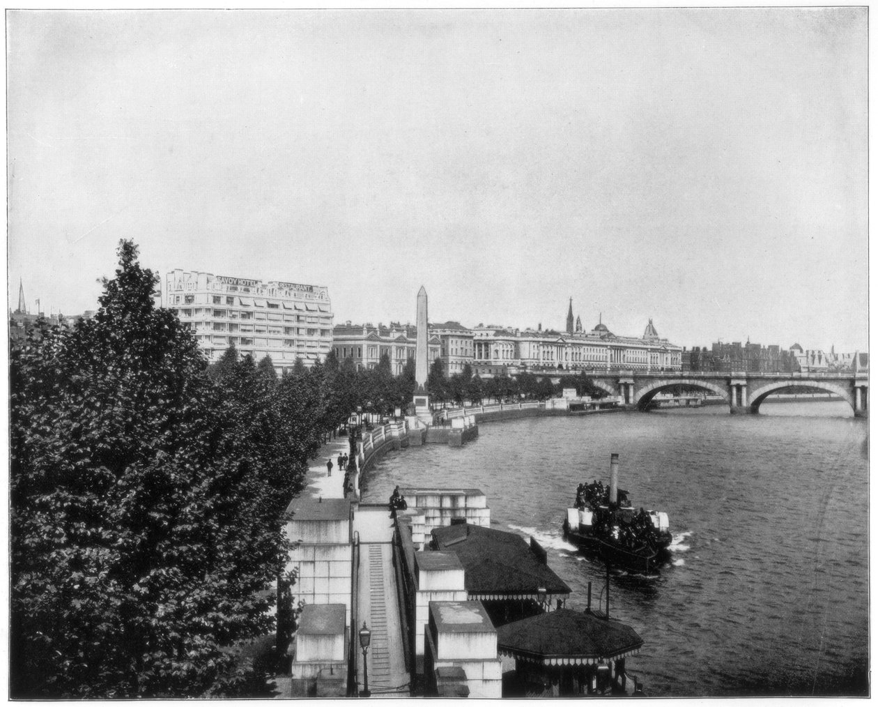El Embankment del Támesis y la Aguja de Cleopatra, Londres, finales del siglo XIX de John L. Stoddard