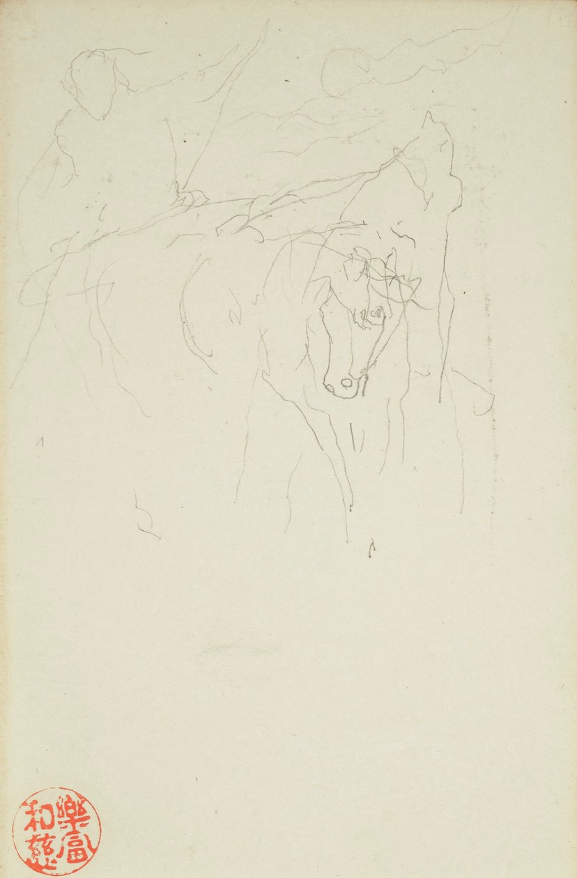 Aquiles y Janto, de La Farge folios #849 y #860, uno de 42 dibujos de John La Farge