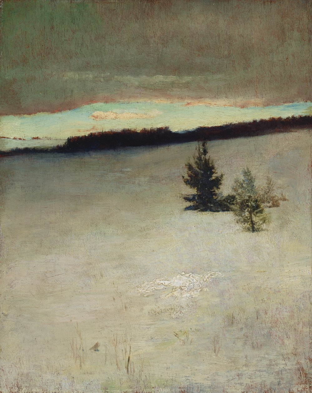 Campo de nieve, mañana, Roxbury de John La Farge