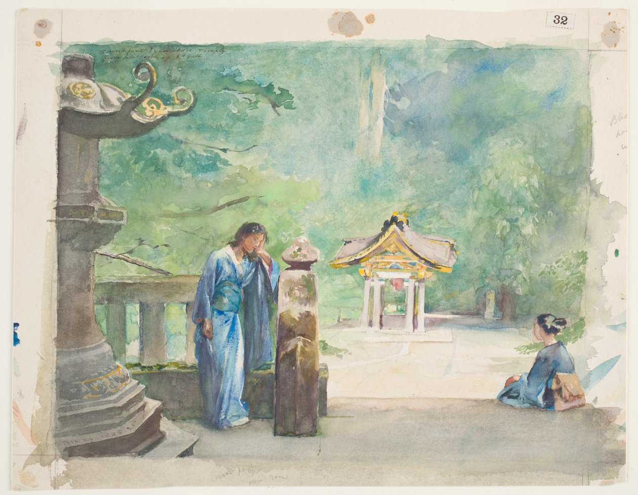 Fuente Sagrada, Templo Iyemitsu de John La Farge or Lafarge