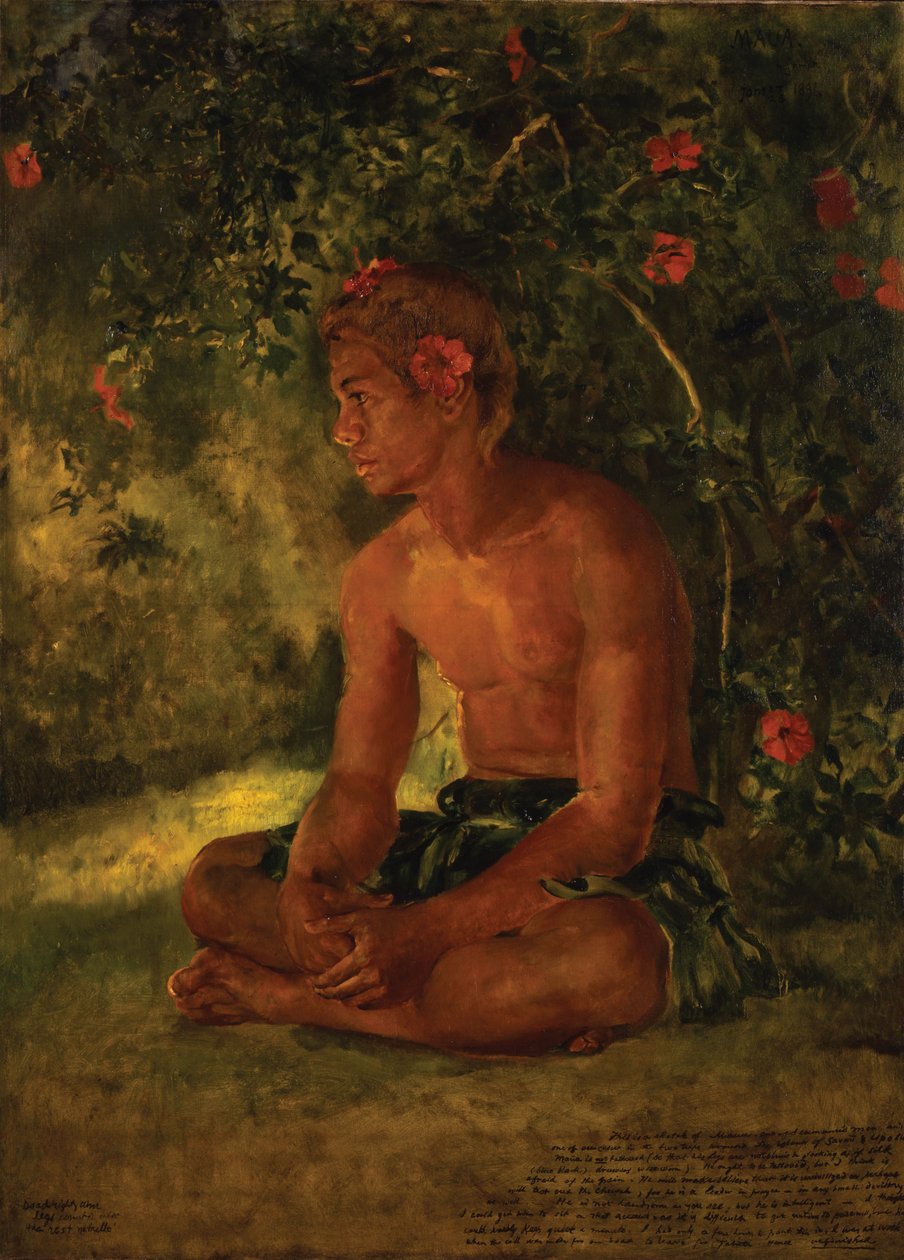 Boceto de Maua, Apia. Uno de nuestra tripulación, 1891 de John La Farge or Lafarge