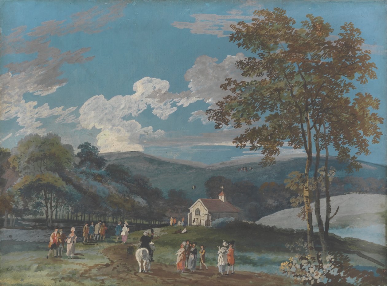 Una iglesia rural entre colinas de John Laporte