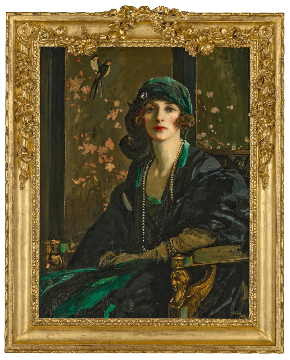 Una dama de negro y verde: Sra. Freda Dudley Ward de John Lavery