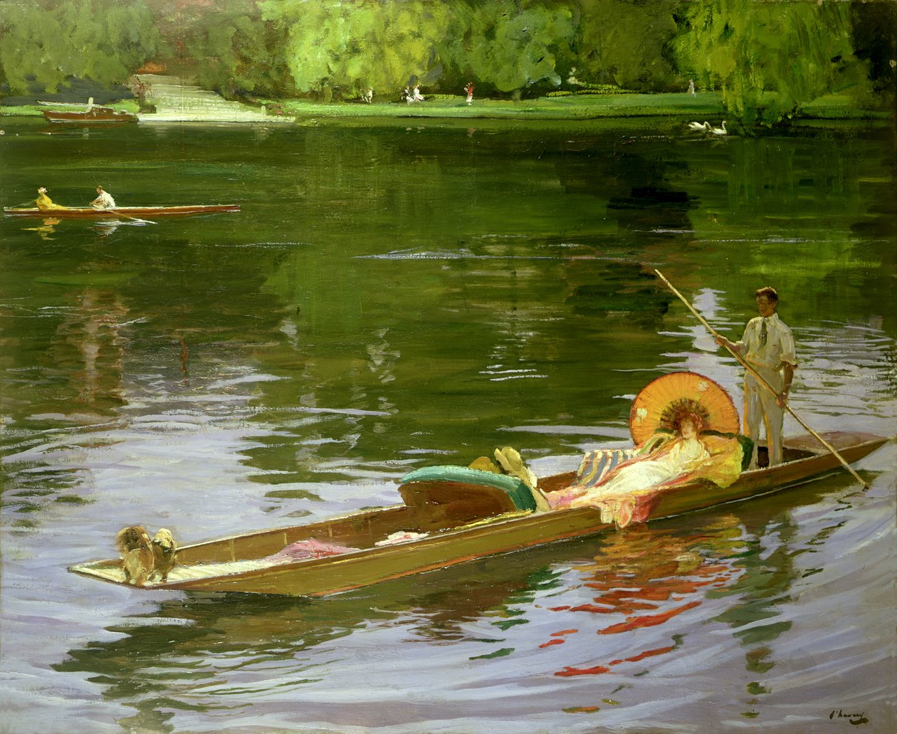 Escena de navegación en Maidenhead de John Lavery
