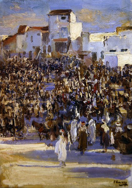 Plaza del mercado, Tánger de John Lavery