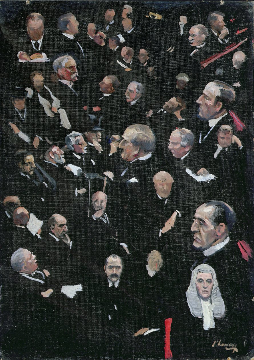 Estudios en la Cámara de los Lores, Visconde Morley moviendo la Dirección, 14 de diciembre de 1921 de John Lavery