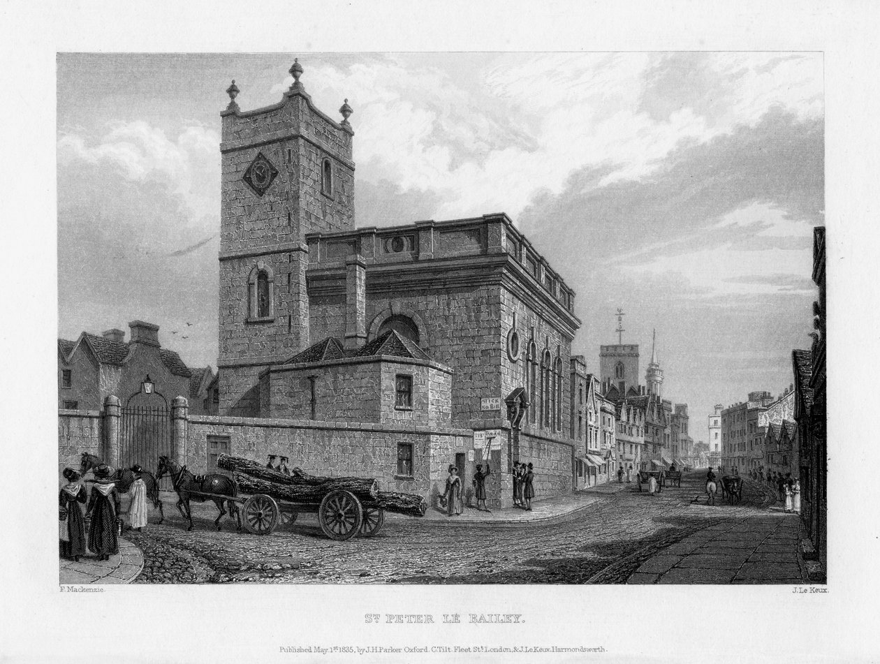 Iglesia de San Pedro le Bailey, Oxford, 1835 de John Le Keux