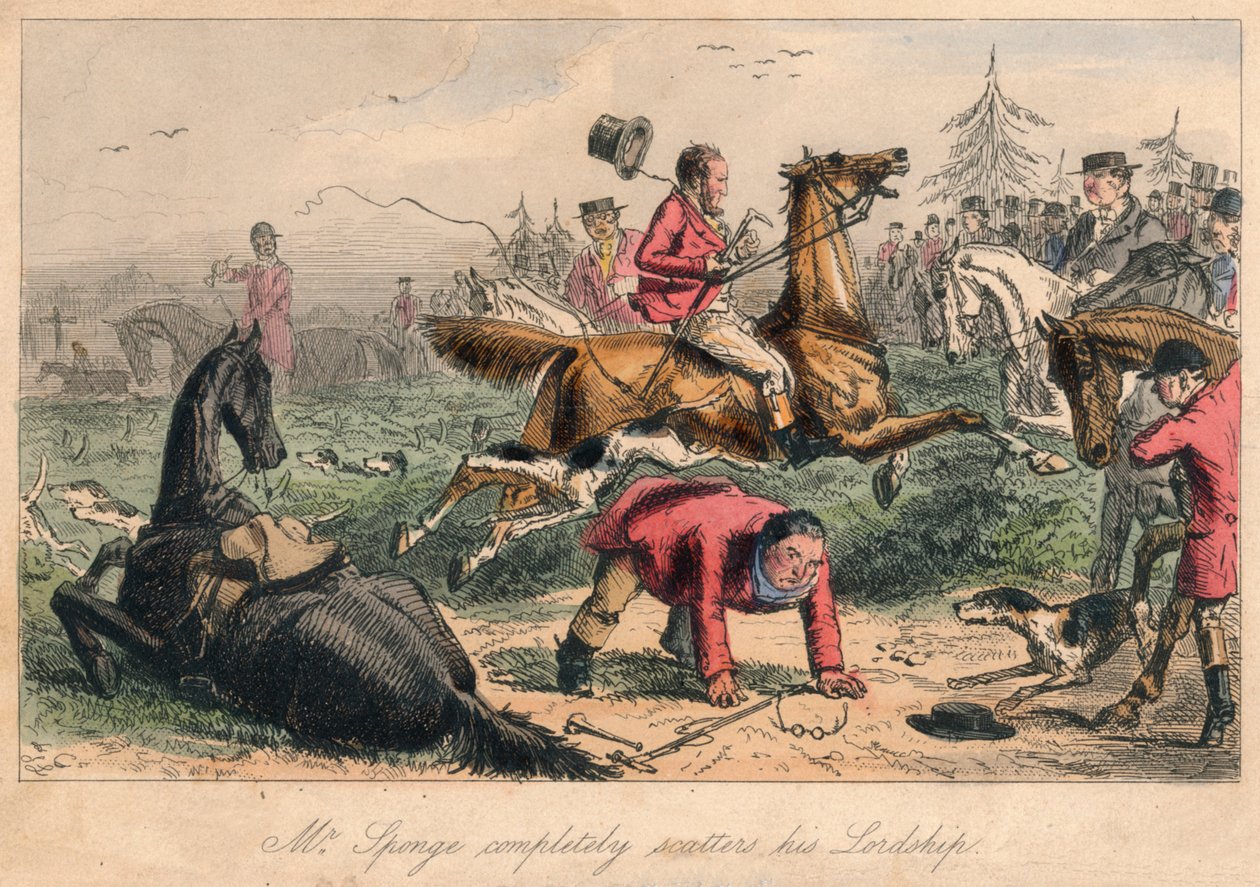 El Sr. Sponge dispersa completamente a su señoría, 1865 de John Leech, Hablot Knight Browne