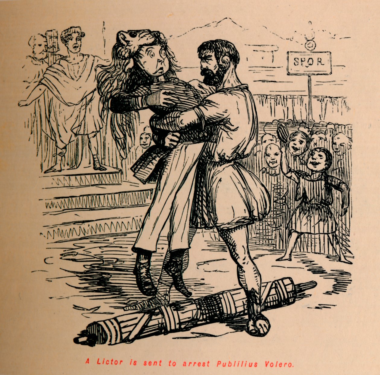 Un lictor es enviado a arrestar a Publilius Volero, 1852 de John Leech