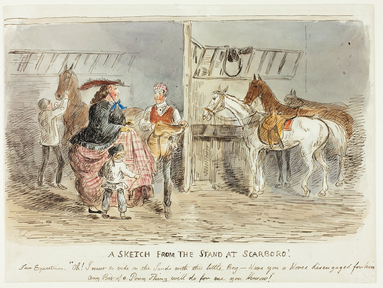Un boceto desde la tribuna en Scarboro de John Leech
