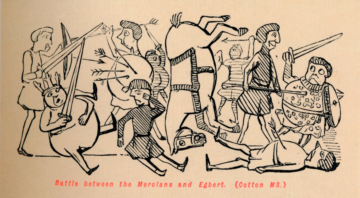 Batalla entre los mercianos y Egberto de John Leech