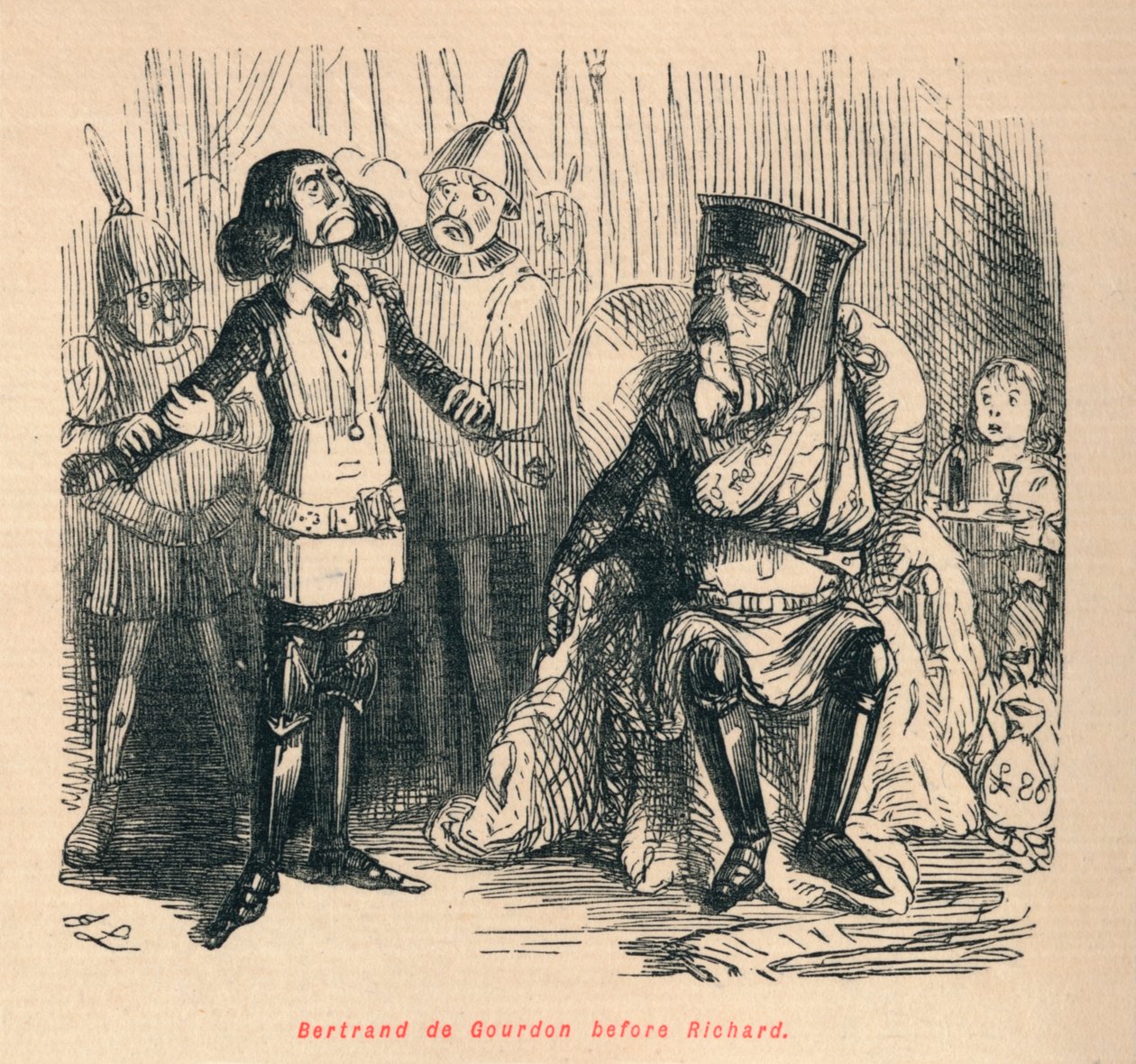 Bertrand de Gourdon ante Ricardo, c1860, c1860 de John Leech