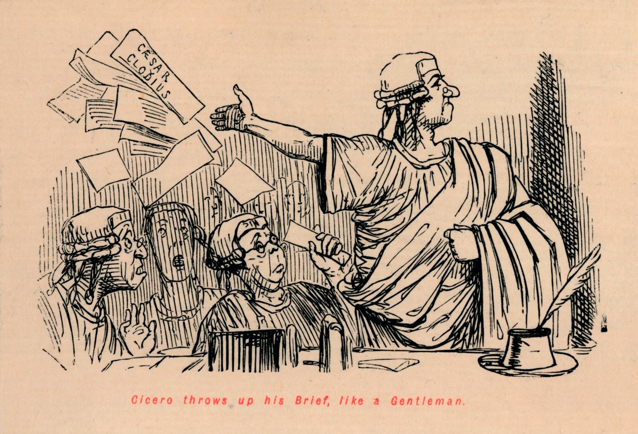 Cicerón abandona su caso, como un caballero, 1852 de John Leech
