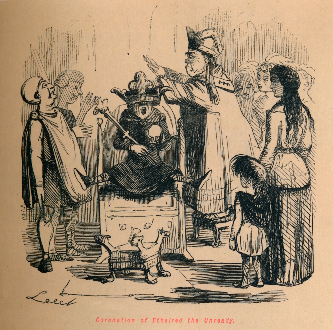 Coronación de Ethelred el Indeciso, c1860 de John Leech