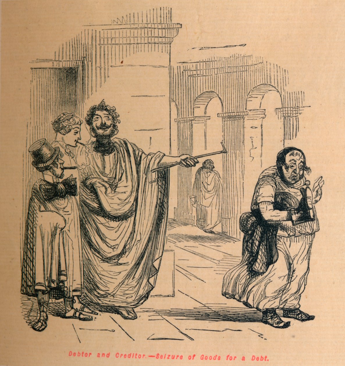 Deudor y acreedor - Embargo de bienes por una deuda, 1852 de John Leech