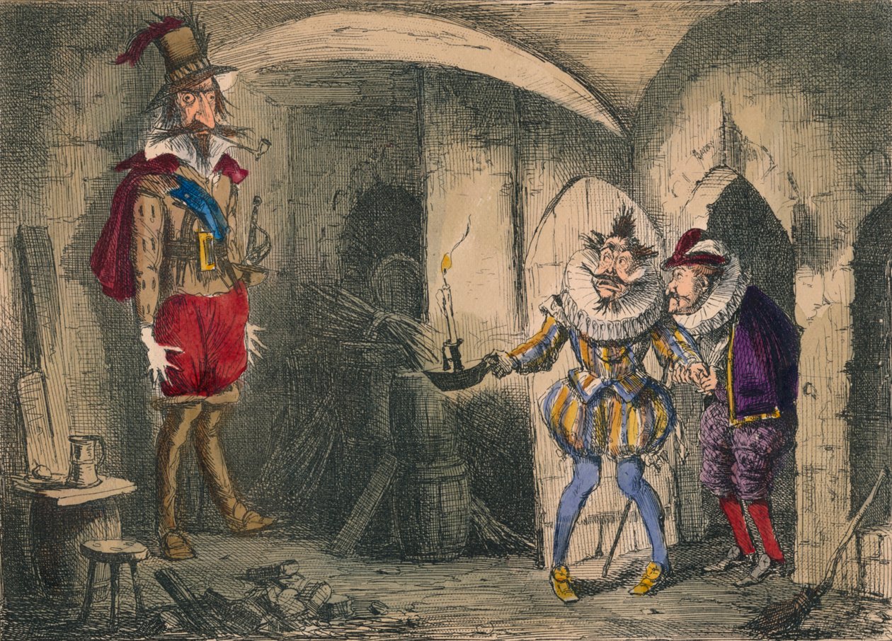 Descubrimiento de Guido Fawkes por Suffolk y Mounteagle, 1850 de John Leech