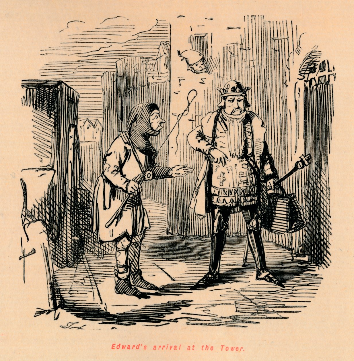 Llegada de Eduardo a la Torre, c1860 de John Leech